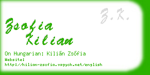 zsofia kilian business card